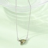 Brass Pave Cubic Zirconia Rectangle and Heart Pendant Cable Chain Necklaces KK-CBAB173-04P-02-3