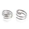 Non-Tarnish 304 Stainless Steel Snake Twist Rings RJEW-N038-114P-2