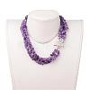 Chip Natural & Synthetic Mixed Stone Beaded Multi-Strand Necklaces NJEW-JN01576-4