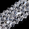 Transparent Electroplate Glass Beads Strands EGLA-TACDZ0005-6mm-03B-1