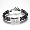 Men's Braided Leather Cord Bracelets X-BJEW-H559-09B-3