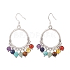 Natural & Synthetic Mixed Gemstone Chandelier Earrings EJEW-TA00105-1