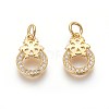 Eco-Friendly Brass Micro Pave Cubic Zirconia Charms ZIRC-J021-09-RS-2