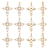 CHGCRAFT 12Pcs Brass Micro Pave Cubic Zirconia Pendants KK-CA0003-65-1