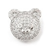 Brass Micro Pave Cubic Zirconia Slide Charms ZIRC-I068-04P-A-1