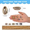 50Pcs 5 Colors Electroplated Shell Beads BSHE-SZ0001-09-7