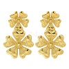 PVD Vacuum Plating 304 Stainless Steel Textured Flower Stud Earrings for Women EJEW-S227-49G-1