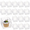 Foldable Transparent Plastic Single Cake Gift Packing Box CON-WH0084-42A-1