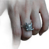 Alloy Cuff Open Rings for Couple WG48813-01-4