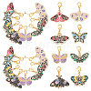 16Pcs 8 Styles Alloy Enamel Pendant Locking Stitch Markers HJEW-WH00165-1