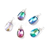 Faceted Glass Pendants PALLOY-JF01370-01-1