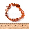 Unisex Chip Natural Carnelian/Red Agate Beaded Stretch Bracelets BJEW-S143-01-5