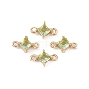 Brass Pave Glass Rhombus Links Connector Charms X1-GLAA-Q088-001I-1
