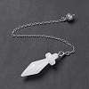 Natural Quartz Crystal Pointed Dowsing Pendulums AJEW-B020-05P-08-3