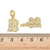 Brass Micro Pave Clear Cubic Zirconia Number 18 European Dangle Charms KK-K293-62G-3
