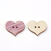 2-Hole Printed Wooden Buttons WOOD-S037-008-2
