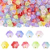 20Pcs Glass & Acrylic Flower Pendants PALLOY-YW00107-01-2