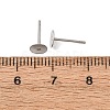 Tarnish Resistant 316 Surgical Stainless Steel Flat Round Blank Peg Stud Earring Settings X-STAS-R073-06-4