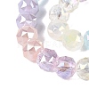 Electroplate Imitation Jade & Opaque & Transparent Glass Beads Strands EGLA-Q135-8MM-A02-4