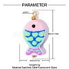 304 Stainless Steel with Glass Pendants GL-OY001-04G-02-2
