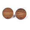 Walnut Wood Stud Earring Findings MAK-N033-008B-3