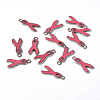 October Breast Cancer Pink Awareness Ribbon Alloy Enamel Pendants LS-EA546Y-2-4
