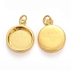 Brass Pendant Cabochon Settings X-KK-P146-06G-4