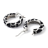 Ring Rack Plating Brass Enamel Hoop Earrings for Women KK-Z038-10P-2