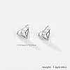 Diamond Shaped Rhodium Plated 925 Sterling Silver Stud Earrings for Women CC0572-1-4