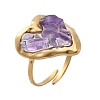 Heart Natural Amethyst Finger Rings STAS-Z112-10G-01-4