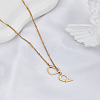 1Pc Letter & Heart Stainless Steel Lariat Necklaces for Women NJEW-LP0002-87G-Q-3