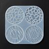 Flat Round with Water Ripple Cup Mat Silicone Molds X-DIY-L065-03-3