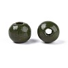 Spray Painted Round Natural Schima Wood Beads WOOD-A018-8mm-14-2