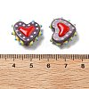 Painted Glass Beads Bumpy Beads Heart X-LAMP-V001-07A-4