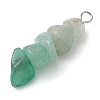 Gradient Color Natural Green Aventurine & Natural Prehnite & Natural Malachite Chip Beaded Pendants PALLOY-JF02791-05-4