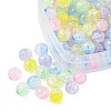 100Pcs 5 Colors Transparent Crackle Acrylic Beads CACR-FS0001-02-3
