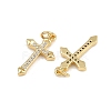 Brass Micro Pave Cubic Zirconia Pendants ZIRC-P060-21G-1-3
