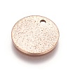 Ion Plating(IP) 304 Stainless Steel Textured Pendants STAS-I098-01-12mm-RG-1