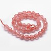 Cherry Quartz Glass Beads Strands LS-G-D840-43-8mm-2