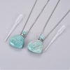 Natural Amazonite Openable Perfume Bottle Pendant Necklaces G-K295-A04-P-2