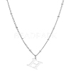 1Pc Brass Chain & 304 Stainless Steel Letter Pendant Necklaces NJEW-LP0001-35H-P-1