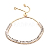 Brass Pave Clear Cubic Zirconia Rectangle Box Chain Slider Bracelets BJEW-YWC0002-05A-G-1