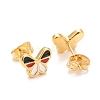 304 Stainless Steel Enamel Stud Earrings EJEW-B009-17G-3