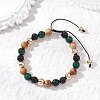 Natural & Synthetic Mixed Gemstone Beads Braided Beaded Bracelets for Women Men BJEW-JB13425-02-1