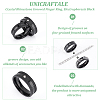 Unicraftale 12Pcs Crystal Rhinestone Grooved Finger Ring RJEW-UN0002-46EB-5