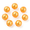 Spray Painted ABS Plastic Imitation Pearl Beads OACR-T015-05B-18-3