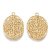 Brass Filigree Pendants KK-T038-32G-1