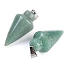 Natural Green Aventurine Gemstone Pointed Pendants G-K384-01P-01-2