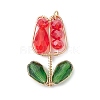 4Pcs 4 Colors Electroplate Glass Pendants PALLOY-TA00357-2