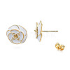 Spray Painted Brass Stud Earring Findings KK-N233-396-3